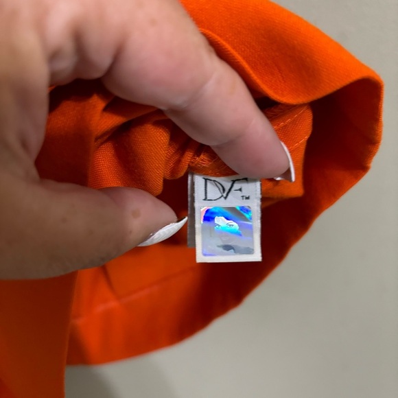 Diane Von Furstenberg Sz 10 Orange Belted Delion Skirt - Picture 6 of 7